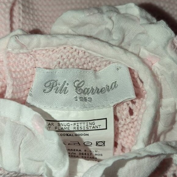 Pili Carrera Pastel Knit Cotton Ruffled Collar Long Sleeve Sweater Top Girls 3M - Picture 6 of 6